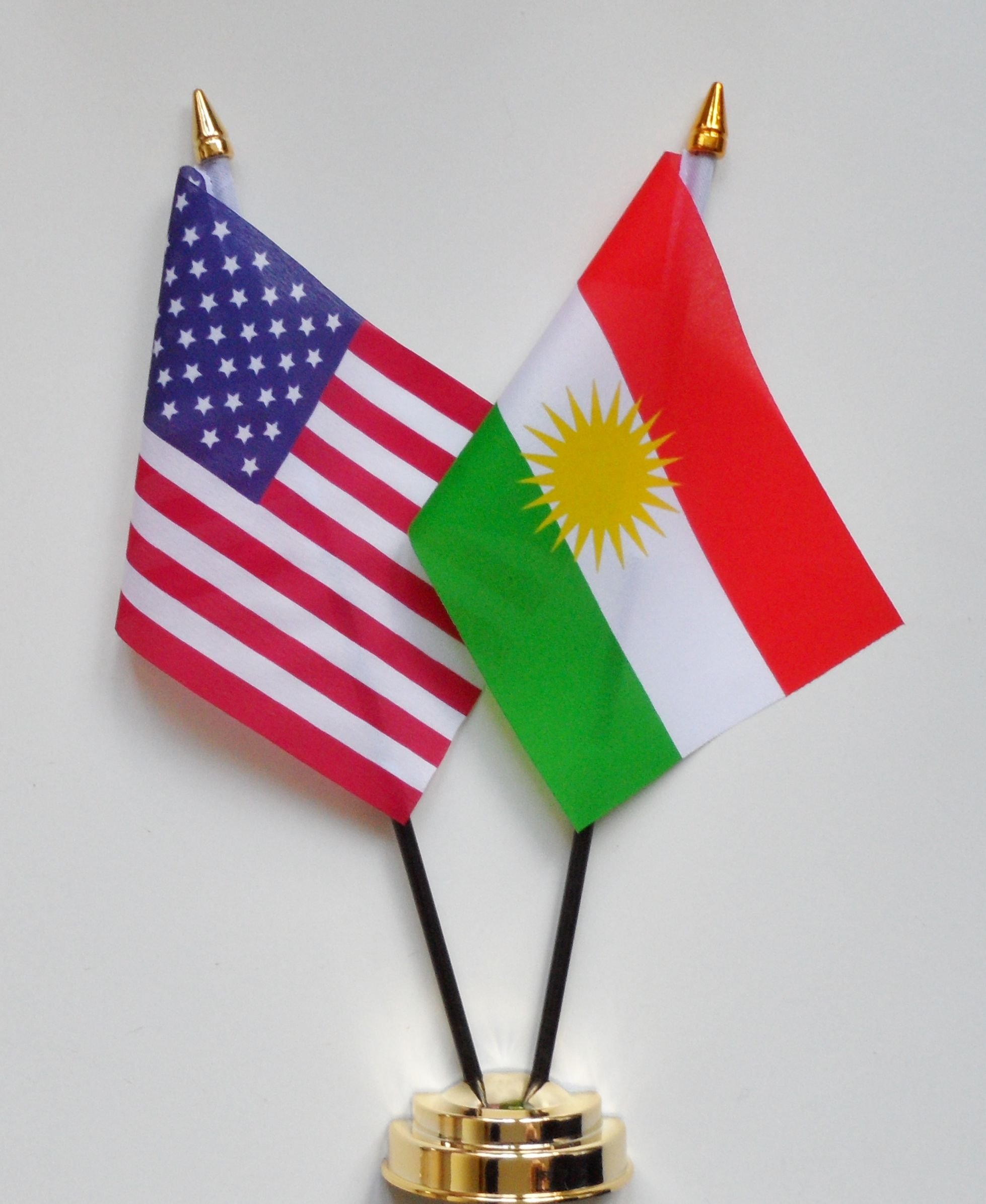 US and Kurdistan Flags